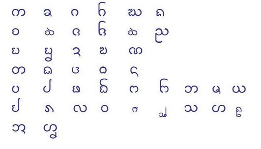 傣文字母表