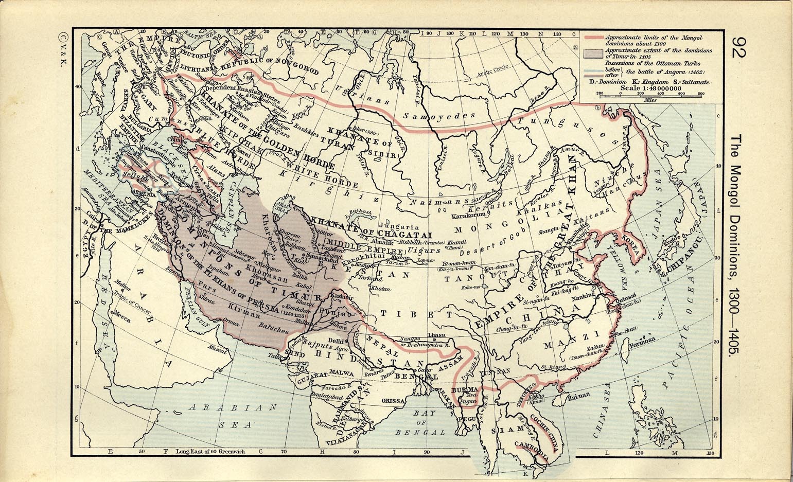 1300年的蒙古帝国(元朝和四大汗国)图片